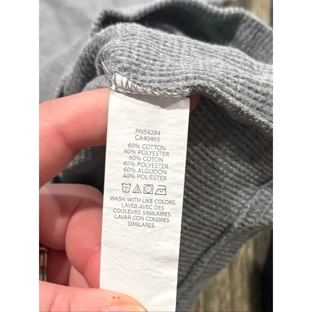 The Children's Place Youth Boys Waffle Knit Sweater Raglan Sleeve Gray Black L